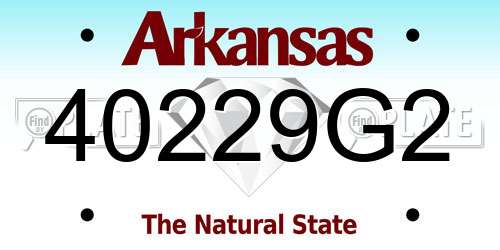 40229G2 Arkansas License Plate