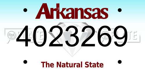 4023269 Arkansas License Plate