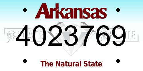 4023769 Arkansas License Plate