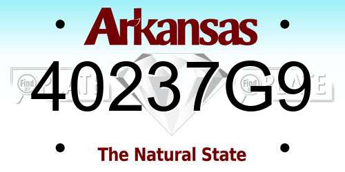 40237G9 Arkansas License Plate