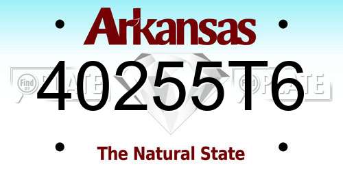 40255T6 Arkansas License Plate