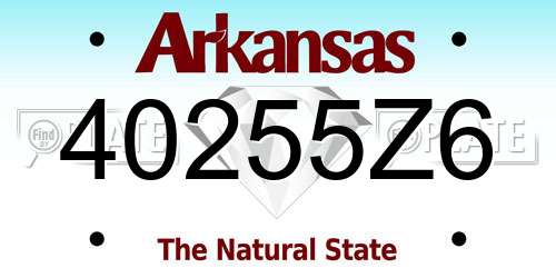40255Z6 Arkansas License Plate