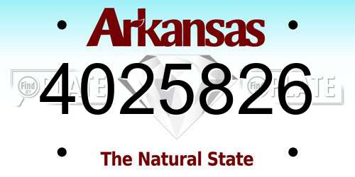 4025826 Arkansas License Plate