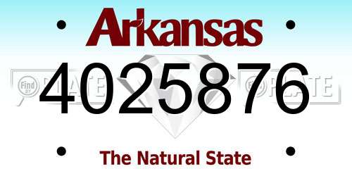 4025876 Arkansas License Plate