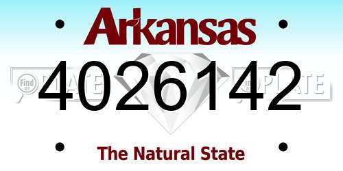 4026142 Arkansas License Plate