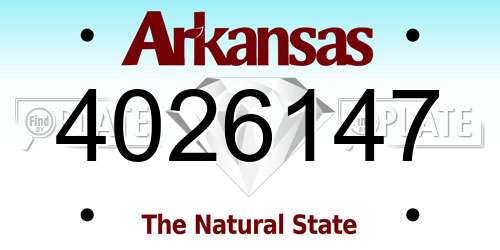 4026147 Arkansas License Plate