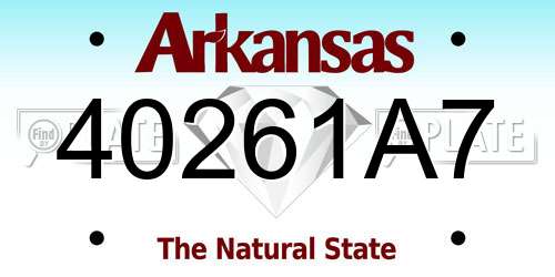 40261A7 Arkansas License Plate