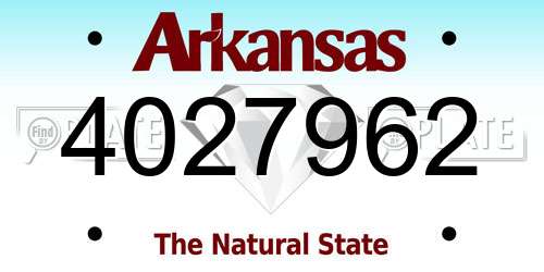 4027962 Arkansas License Plate
