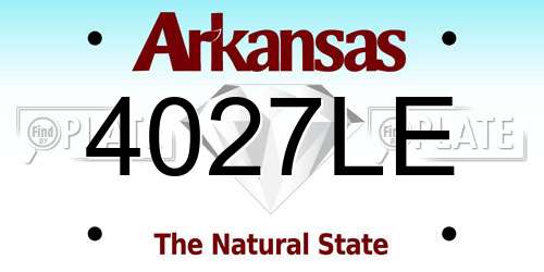 4027LE Arkansas License Plate
