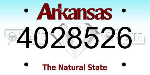 4028526 Arkansas License Plate