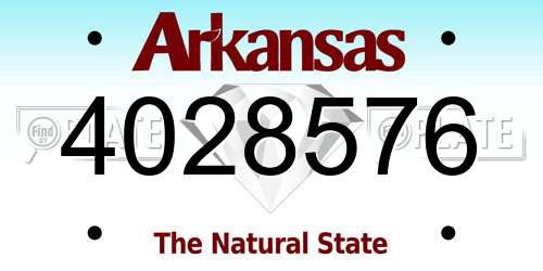 4028576 Arkansas License Plate