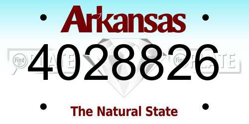 4028826 Arkansas License Plate