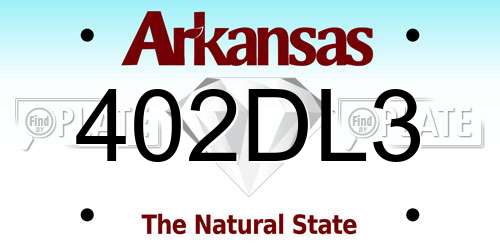 402DL3 Arkansas License Plate