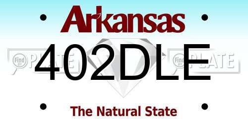 402DLE Arkansas License Plate
