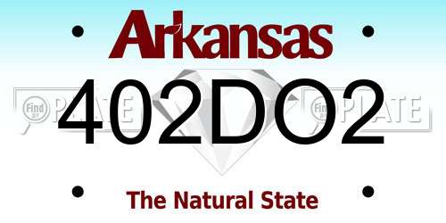 402DO2 Arkansas License Plate