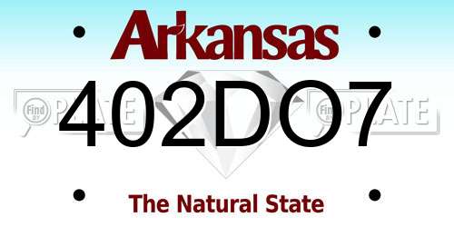 402DO7 Arkansas License Plate