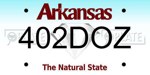 402DOZ Arkansas License Plate