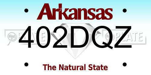 402DQZ Arkansas License Plate