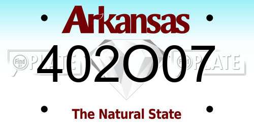 402O07 Arkansas License Plate