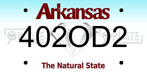 402OD2 Arkansas License Plate