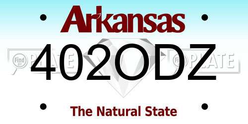 402ODZ Arkansas License Plate