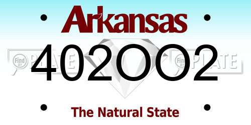 402OO2 Arkansas License Plate