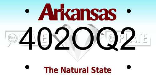 402OQ2 Arkansas License Plate