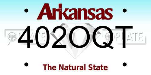 402OQT Arkansas License Plate