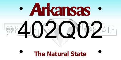 402Q02 Arkansas License Plate