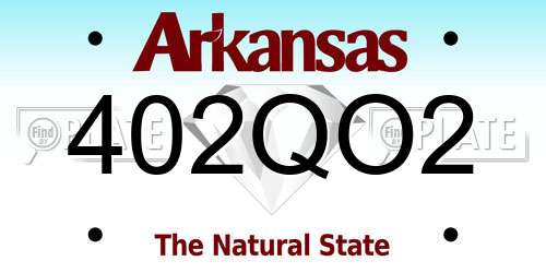 402QO2 Arkansas License Plate
