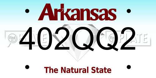 402QQ2 Arkansas License Plate