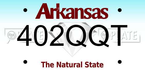402QQT Arkansas License Plate