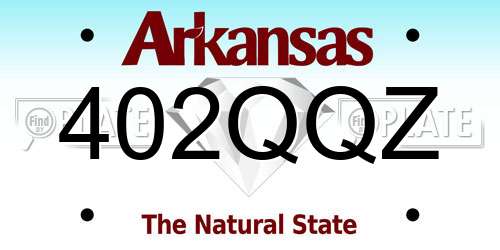 402QQZ Arkansas License Plate