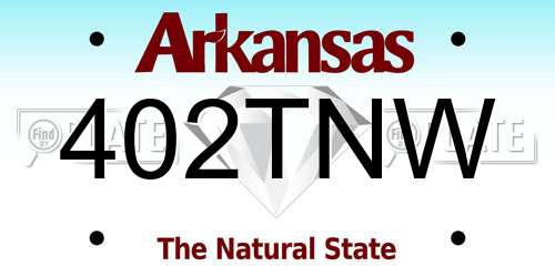 402TNW Arkansas License Plate