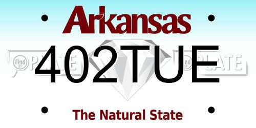 402TUE Arkansas License Plate
