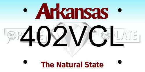 402VCL Arkansas License Plate