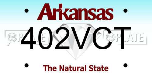 402VCT Arkansas License Plate