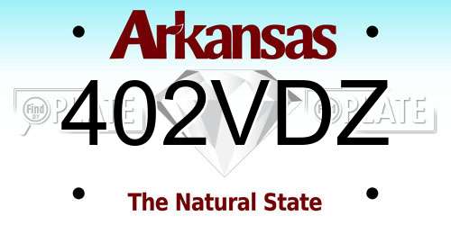 402VDZ Arkansas License Plate