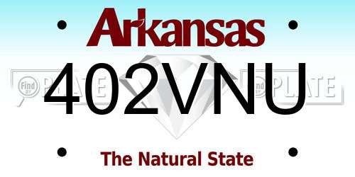 402VNU Arkansas License Plate