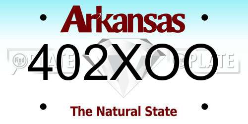 402XOO Arkansas License Plate