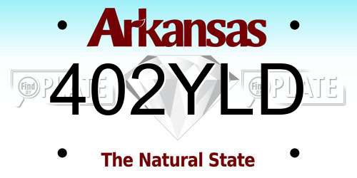 402YLD Arkansas License Plate