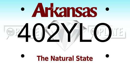 402YLO Arkansas License Plate