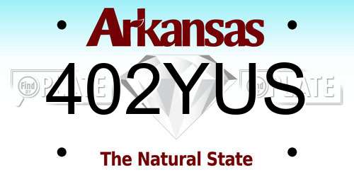402YUS Arkansas License Plate