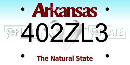 402ZL3 Arkansas License Plate