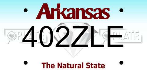 402ZLE Arkansas License Plate