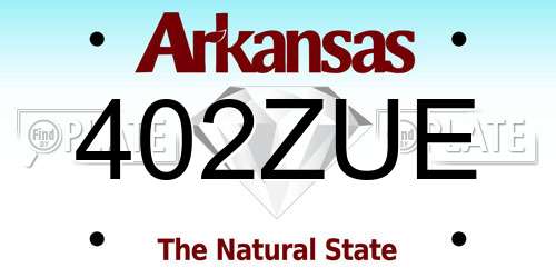 402ZUE Arkansas License Plate