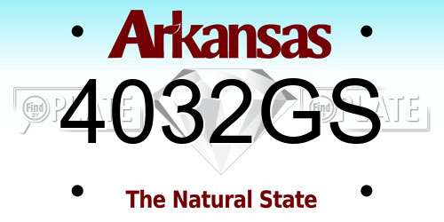 4032GS Arkansas License Plate