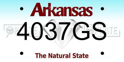 4037GS Arkansas License Plate