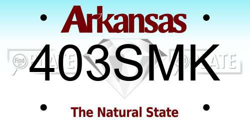 403SMK Arkansas License Plate