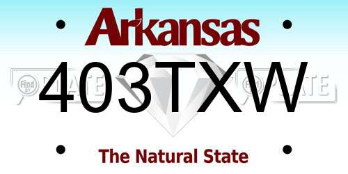 403TXW Arkansas License Plate
